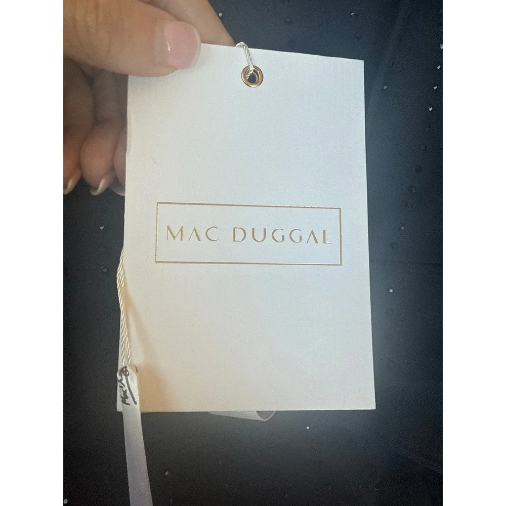NWT Mac Duggal 81161 Navy Wide-Leg Pants Sz 8 $298‎